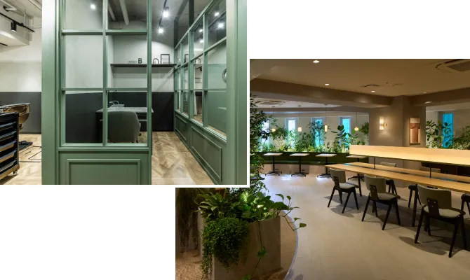 シェアオフィス発のシェアサロン空間